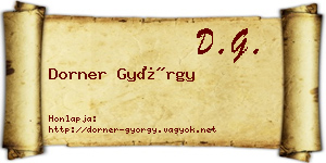 Dorner György névjegykártya