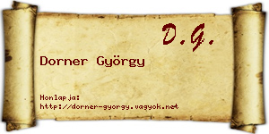 Dorner György névjegykártya